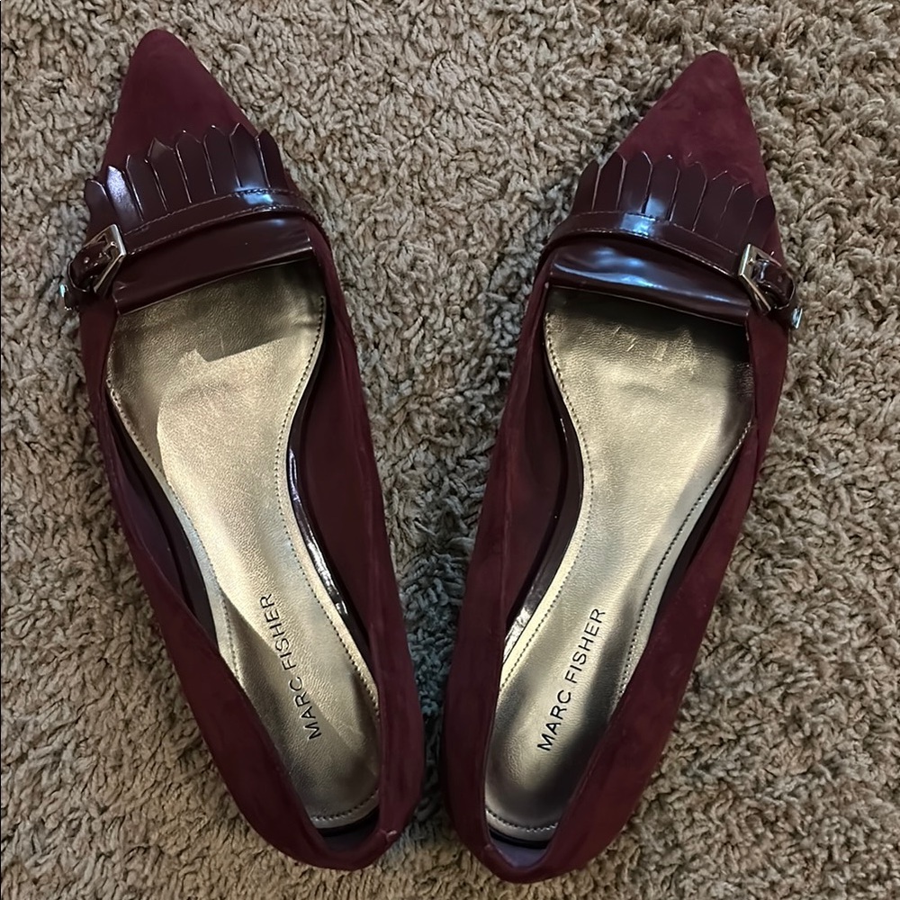Marc Fisher Red Patent Leather Flats